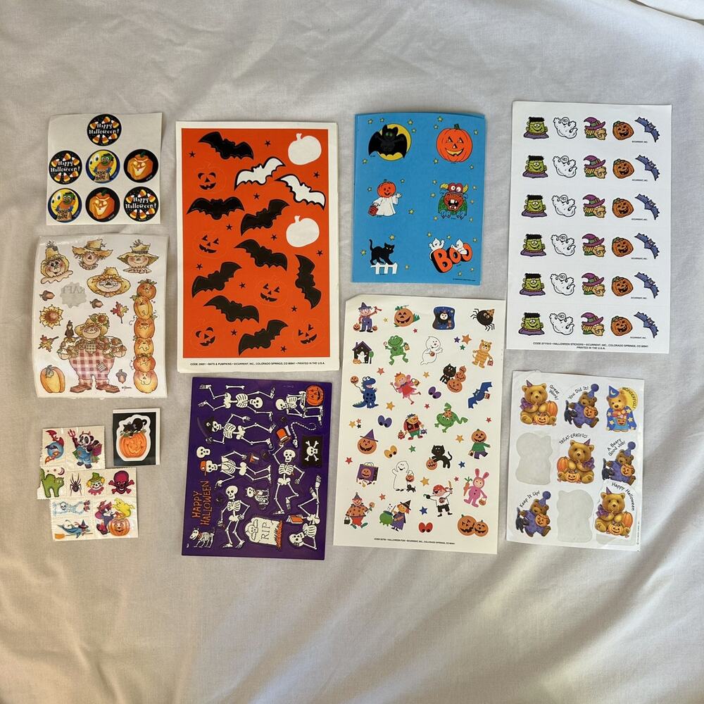 Vintage 80s 90s Halloween Stickers Lot Partials Trend Current Hallmark AGC Provo